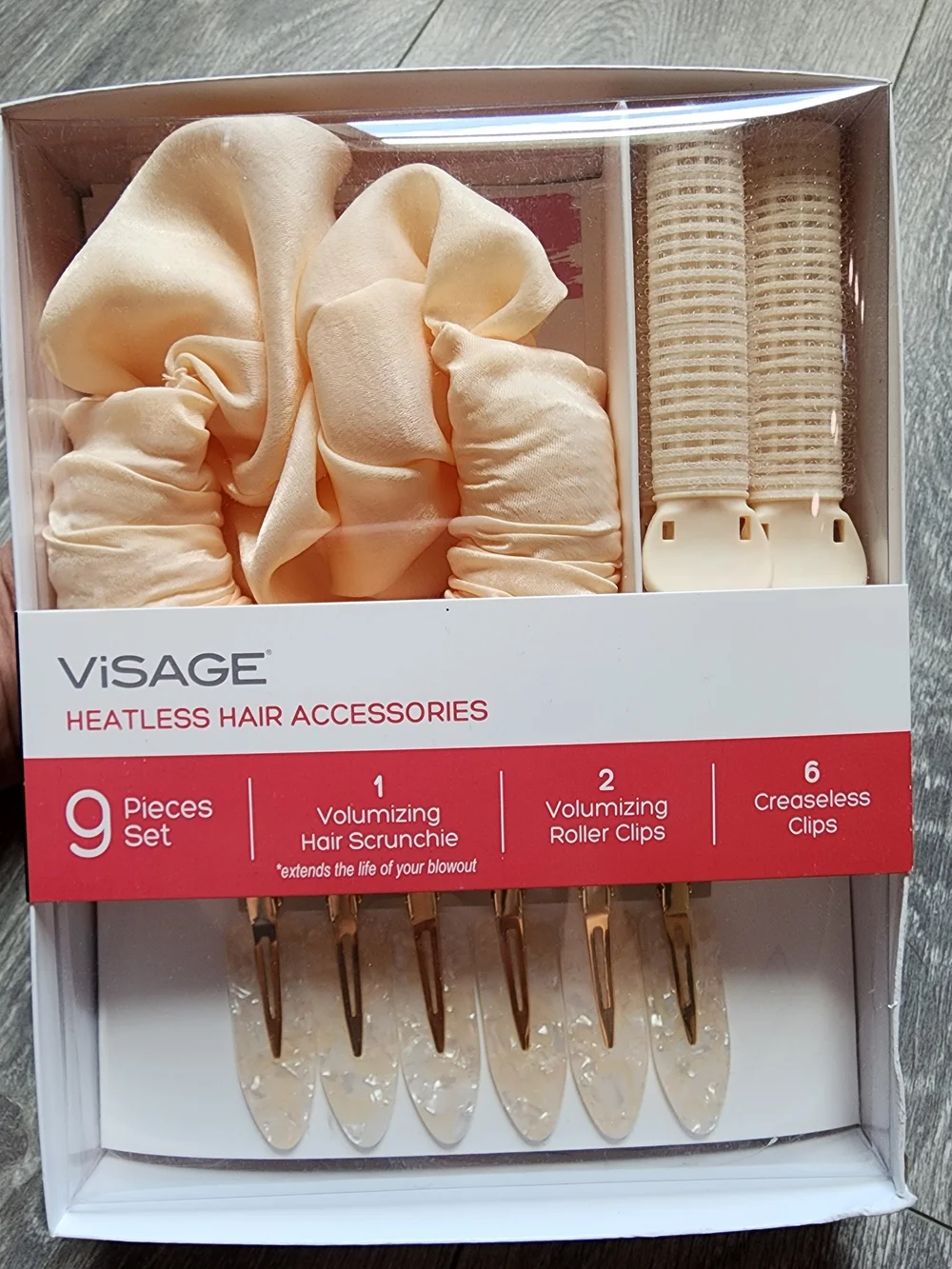 Heatless Curls Hair Accessory Set in Soft Peach Cream
